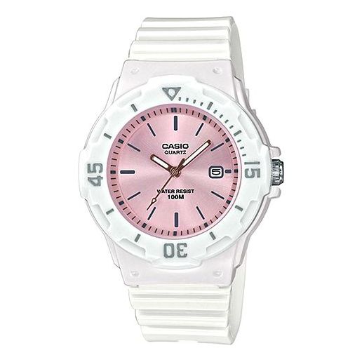 CASIOWaterproof Sports Pink DialWhite Strap PinkWhite Analog
