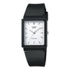 CASIOQuartz Waterproof White DialBlack Strap Mens WhiteBlack Analog