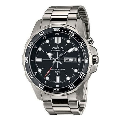 CASIOStainless Steel Strap Unisex Mens Black Analog