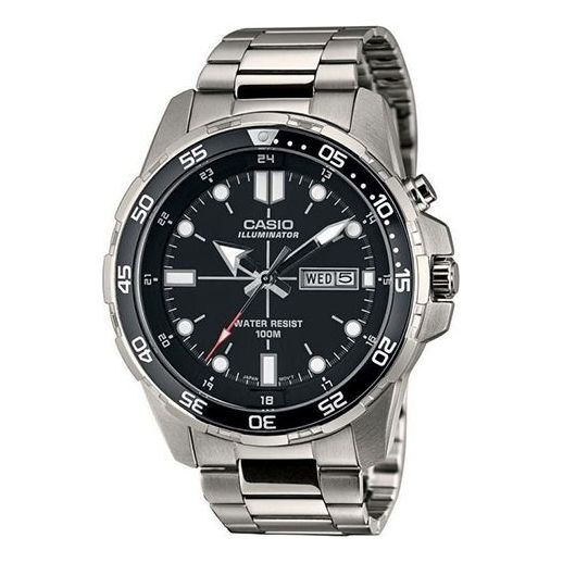 CASIOStainless Steel Strap Unisex Mens Black Analog