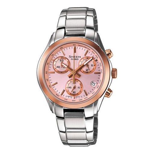 CASIOSHEEN Waterproof Stainless Steel Strap Pink Analog