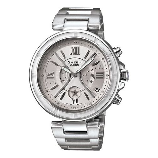 CASIOSHEEN Waterproof Stainless Steel Strap White Analog
