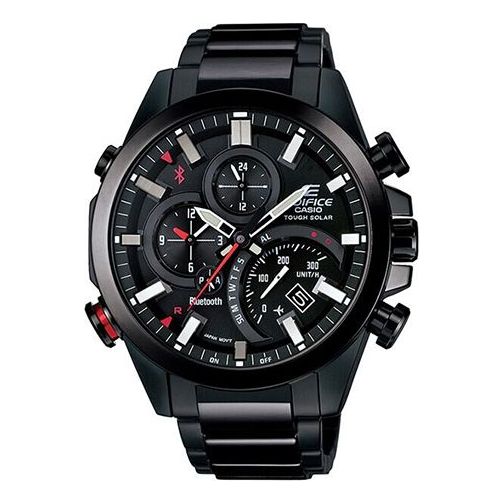 CASIOQuartz Waterproof EDIFICE Solar Powered Sapphire Crystal Mens Black Analog