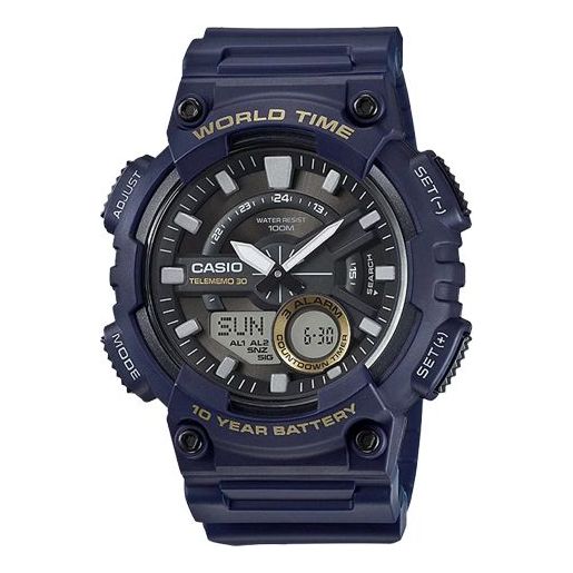 CASIOWaterproof Mens Blue Analog/Digital Combo