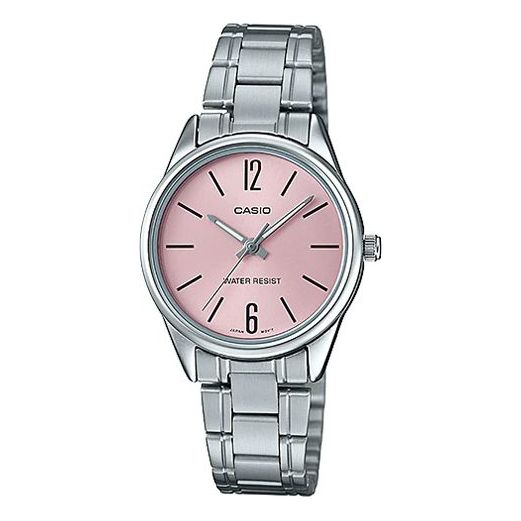 CASIOWaterproof Stainless Steel Strap Quartz Pink Watch Dial Pink Analog