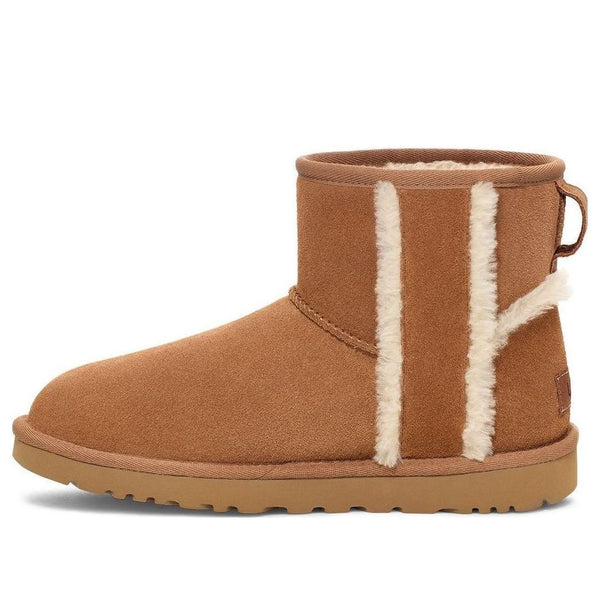 UGG(WMNS)  Classic Mini Shearling Logo 'Chestnut'