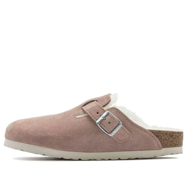 Birkenstock(WMNS)  Boston Shearling Suede Leather Coated Narrow Fit 'Pink Clay'
