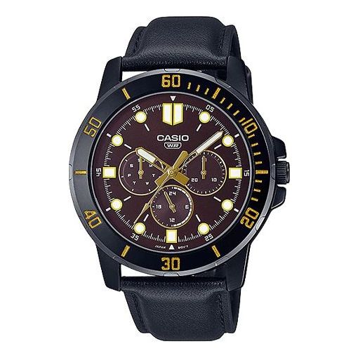 CASIOCasio Dress Classic Minimalistic Analog Watch 'Black Burgundy Gold'