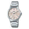 CASIOWaterproof Stainless Steel Strap Quartz Pink Analog