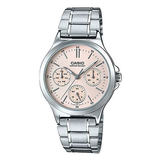 CASIOWaterproof Stainless Steel Strap Quartz Pink Analog