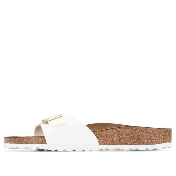 BirkenstockMadrid Birko-Flor Patent Narrow Fit Sandals 'Patent White'