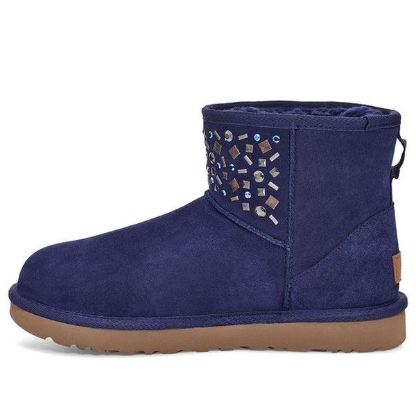 UGG(WMNS)  Classic Mini Stud II Rivets Snow Boots Navy