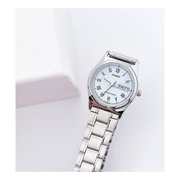 CASIOWaterproof Stainless Steel Strap Quartz Blue Dial Blue Analog