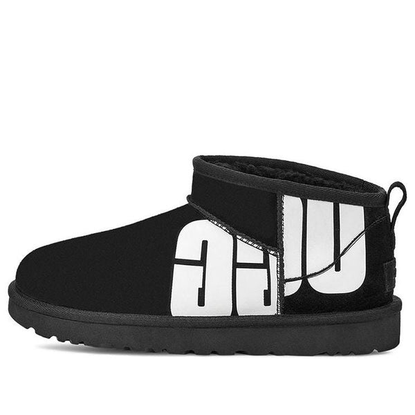 UGG(WMNS)  Classic Ultra Mini Broken Logo 'Black White'