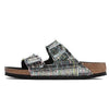 BirkenstockArizona Rivet Logo Festive Weave Green Narrow Fit Sandals 'Textile Microfibre Vegan'