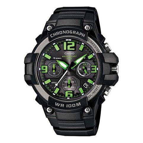 CASIOWaterproof Sports Mens Black Analog