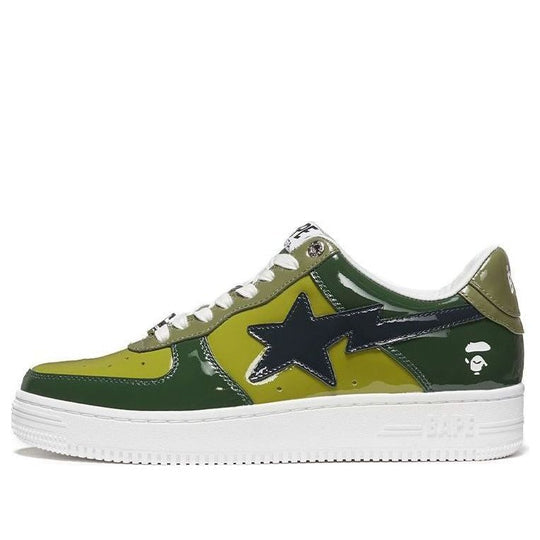 A BATHING APE Bape Sta Patent Leather 'Green' 1H20-191-046-GREEN