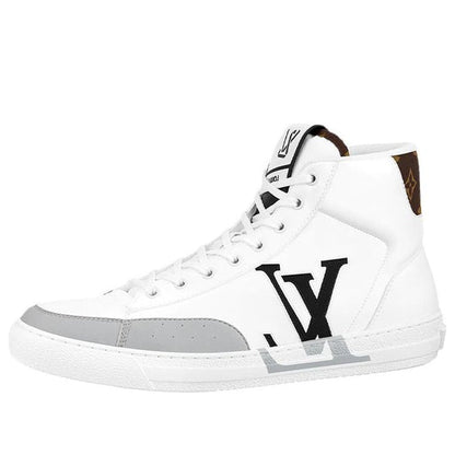 LOUIS VUITTON LV Charlie Ankle Sneakers 'White with Black Grey Side Logo and Back Monogram' 1A9JMP