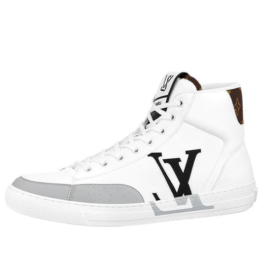 LOUIS VUITTON LV Charlie Ankle Sneakers 'White with Black Grey Side Logo and Back Monogram' 1A9JMP