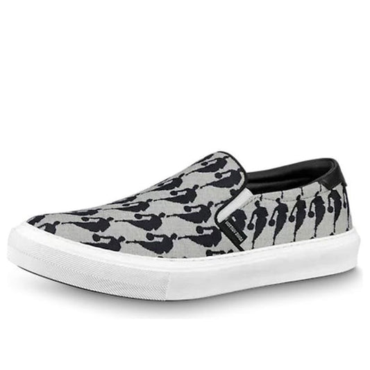 LOUIS VUITTON x NBA Canvas Slip On Shoes 'Grey' 1A8ELW
