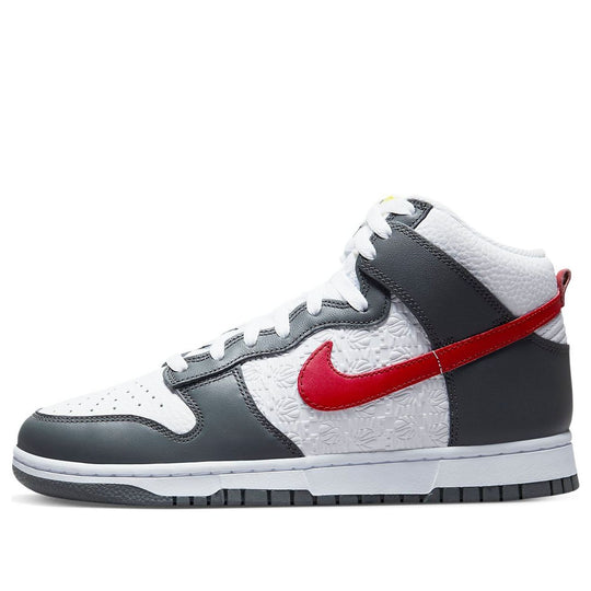 Nike Dunk High 'Embossed Basketball Grey Red' FD0668-001