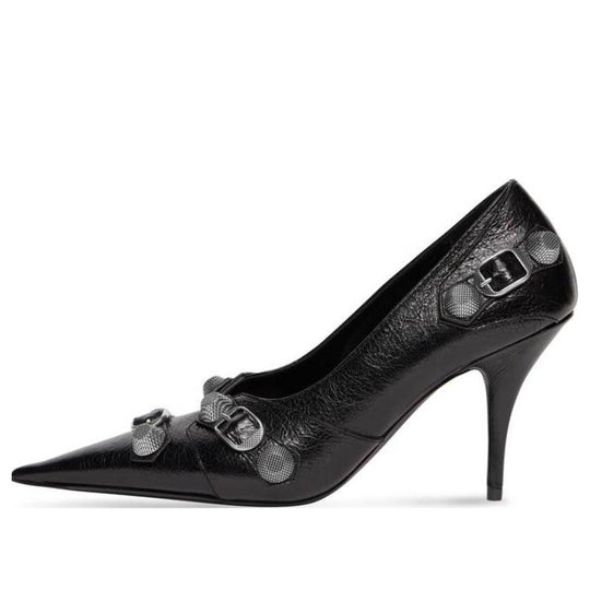 (WMNS) Balenciaga Cagole 90mm Pumps 'Black Arena Lambskin' 714252WAD4E1081