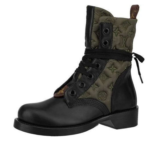 (WMNS) LOUIS VUITTON Metropolis Flat Ranger Shoes 'Olive Green Monogram with Black' 1A952D
