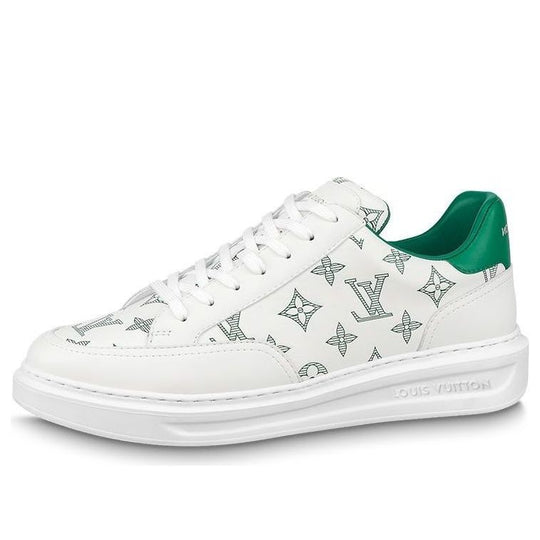 LOUIS VUITTON Beverly Hills Sneakers 'White Green Monogram' 1ABMDN