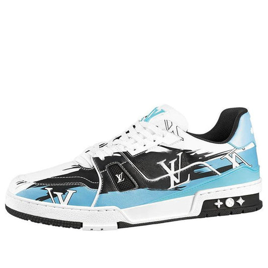 LOUIS VUITTON LV Trainers 'White Black Blue' 1AA373
