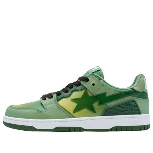 (WMNS) A BATHING APE Bape Sk8 Leather Low 'White Green' 1I70-291-020-GREN