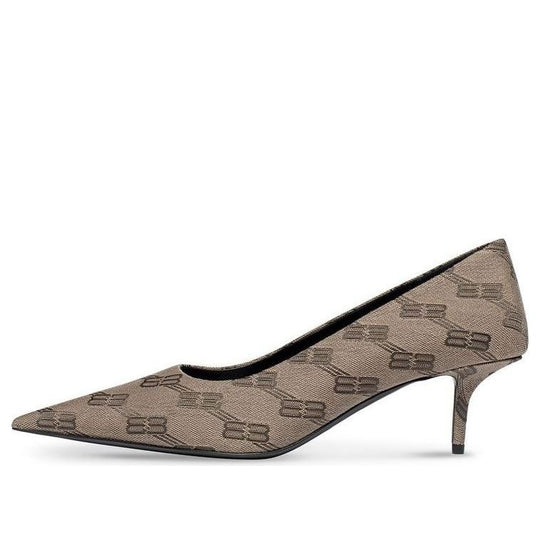 (WMNS) Balenciaga 60mm Square Knife BB Monogram pumps 'Tan' 707353W2I103020