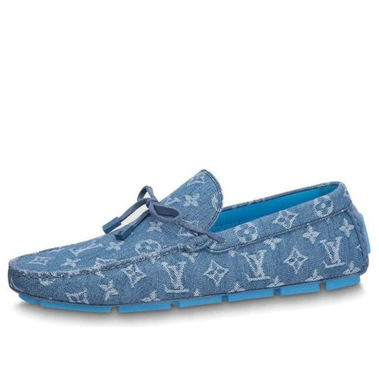 LOUIS VUITTON LV Driver Moccasin Shoes 'Blue Denim Monogram with Blue' 1ABF63