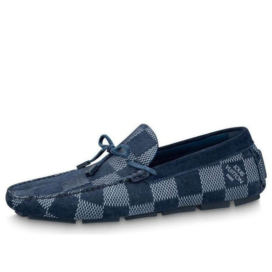 LOUIS VUITTON Driver Moccasin Shoes 'Blue Plaid' 1AAQYP