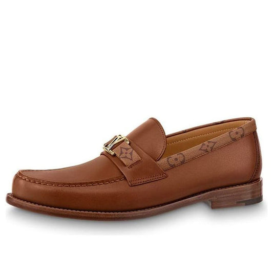 LOUIS VUITTON LV Major Loafers 'Brown with Monogram Collar' 1AA62W