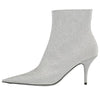 (WMNS) Balenciaga 85mm Knife Glitter Boots 'Silver' 579280WA7018163