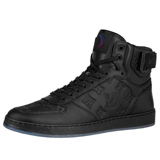 LOUIS VUITTON Rivoli Ankle Sneakers 'Black Monogram' 1A8K1T