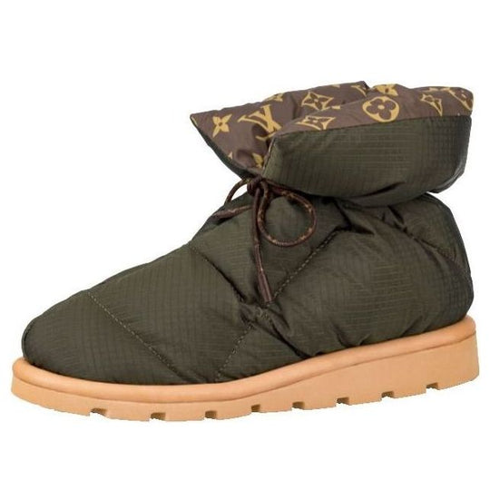(WMNS) LOUIS VUITTON Pillow Comfort Ankle Boots 'Olive Green with Brown' 1A8T3O