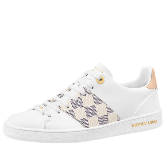 (WMNS) LOUIS VUITTON Frontrow Sneakers 'White with Beige Grey Plaid' 1AAWEV