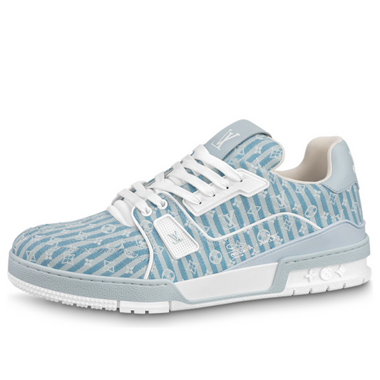 LOUIS VUITTON LV Trainer Sneakers 'Blue Stripes with Monogram' 1ABG1N