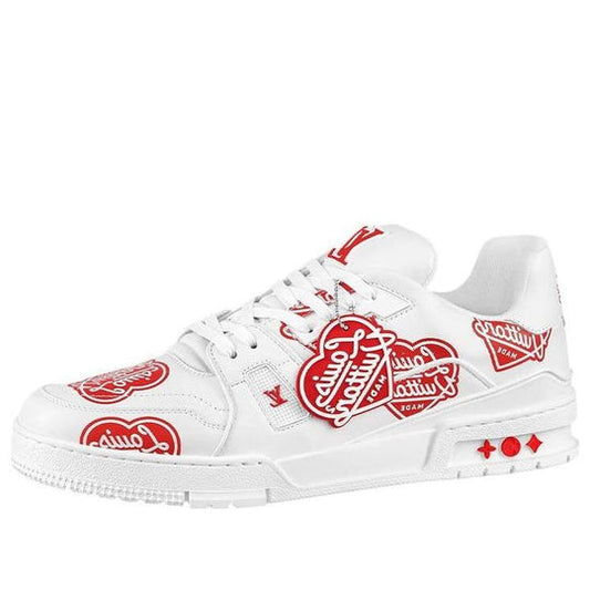 LOUIS VUITTON x Nigo Trainers 'White with Red Logo Hearts' 1A9JAD