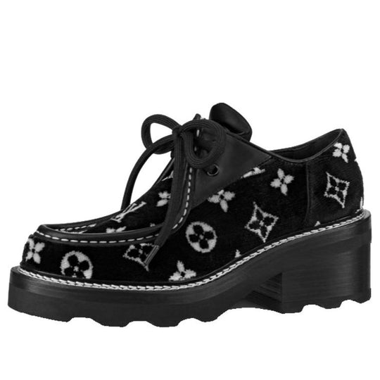 (WMNS) LOUIS VUITTON Beau Bourg Platform Shoes 'Black with White Monogram' 1A95Y9