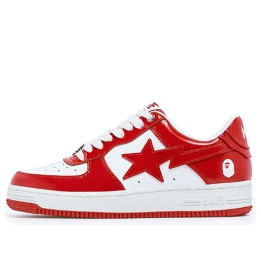 (WMNS) A BATHING APE Bape Sta Leather Low 'Red White' 1I70-291-021-REDW