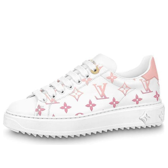(WMNS) LOUIS VUITTON Time Out Sneakers 'White with Pink Monogram' 1AAEG2