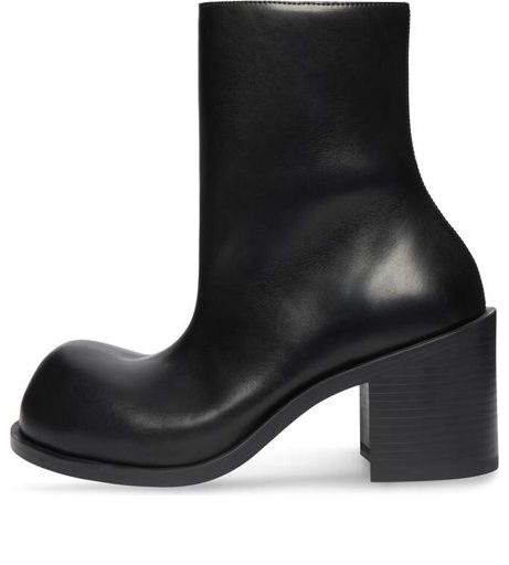(WMNS) Balenciaga Hummer 90mm Booties 'Black Leather' 712843WBDO01000