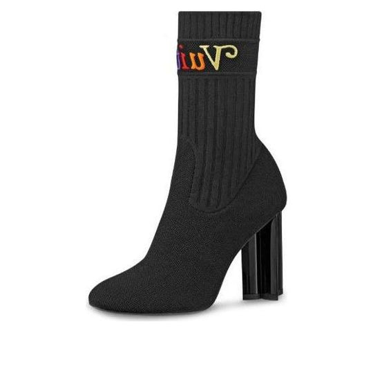 (WMNS) LOUIS VUITTON Silhouette Cloth Ankle Boots 'Black' 1A5BJQ