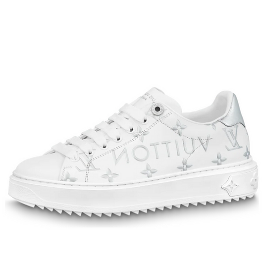 (WMNS) LOUIS VUITTON Time Out Sneakers 'White with Silver Monogram' 1AAVV6