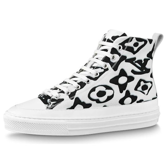 (WMNS) LOUIS VUITTON Stellar Ankle Sneakers 'White with Black Monogram' 1A8CYE