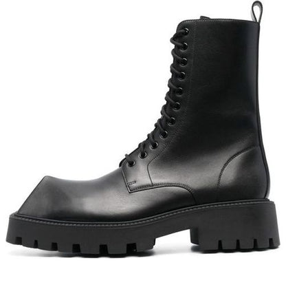 Balenciaga Rhino 25mm Lace Up Boots 'Black Smooth Calfskin' 712638WBB501000