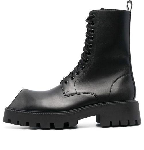 Balenciaga Rhino 25mm Lace Up Boots 'Black Smooth Calfskin' 712638WBB501000