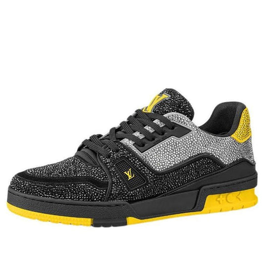 LOUIS VUITTON LV Trainers 'Black Grey Yellow Crystals' 1A9JXJ
